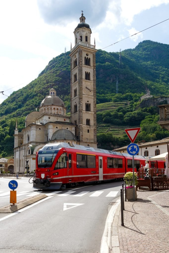 Trajeto do trem Bernina – Santuario della Madonna di Tirano