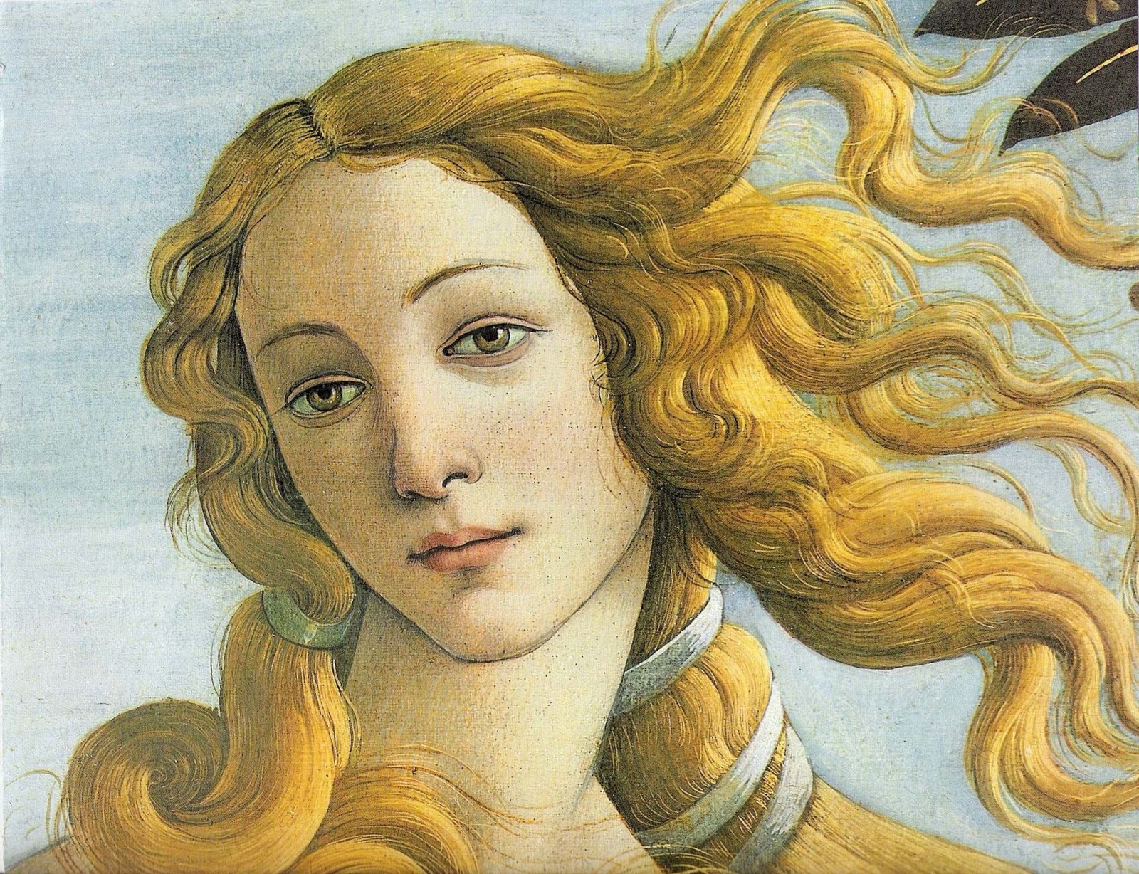 Detalhe do Nascimento de Vênus de Botticelli, Galleria degli Uffizi.