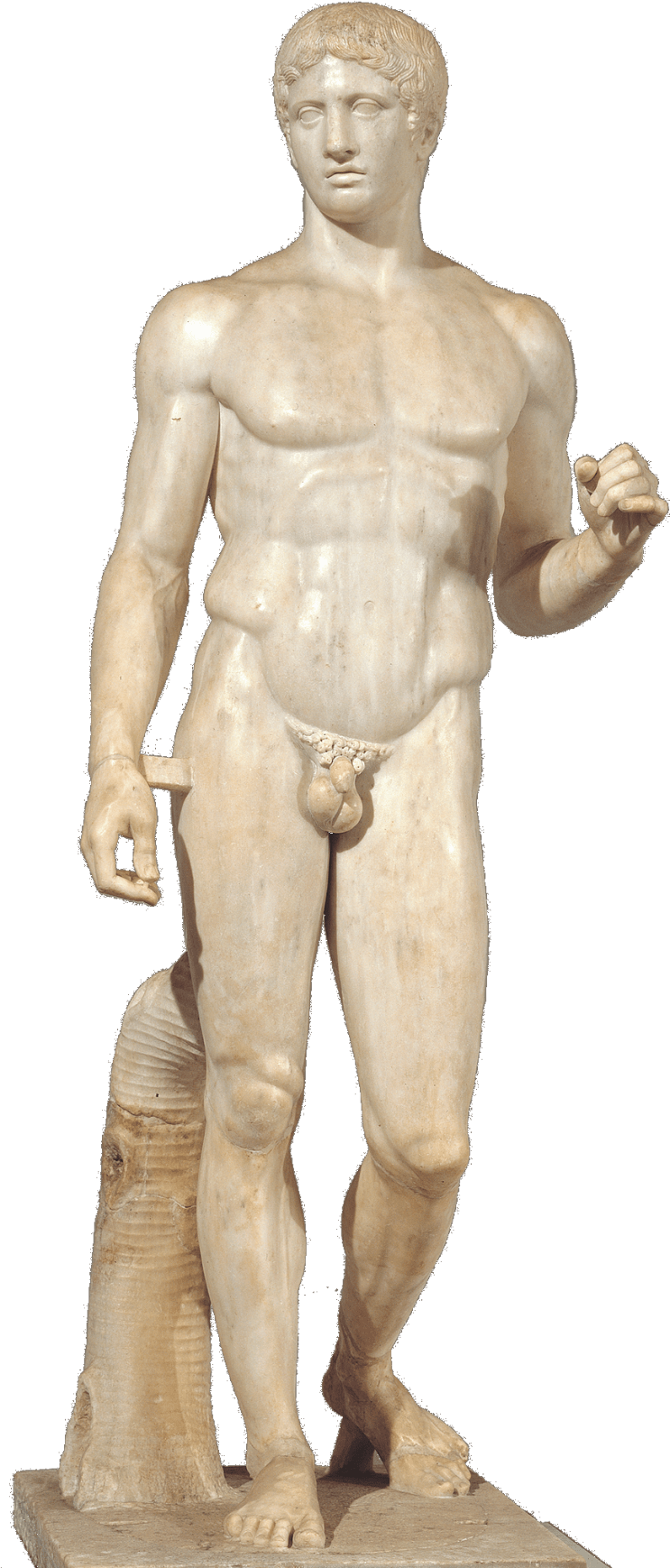O Doríforo de Polícleto, cuja melhor réplica no mundo é justamente aquela conservada no Museu de Nápoles.