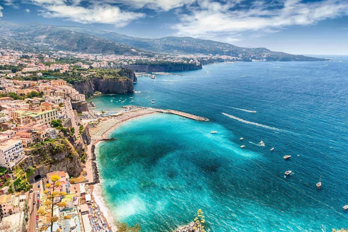 Vista aérea de Sorrento. 