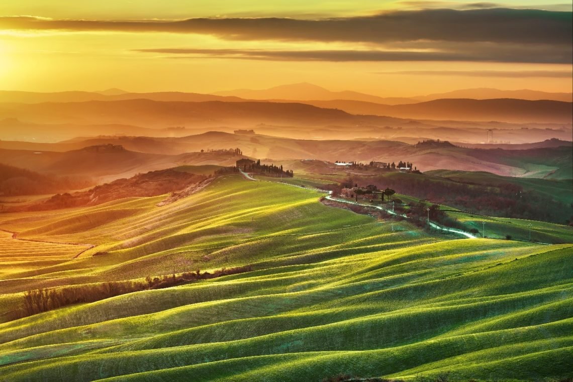 Típica paisagem campesina da Toscana