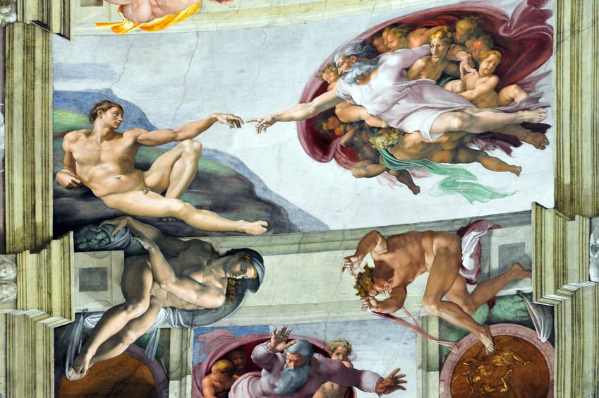 Teto da Capela Sistina por Michelangelo - Museus Vaticanos.