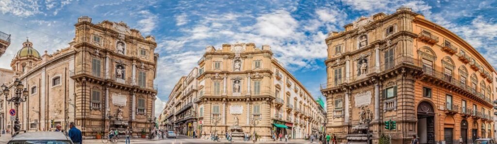 Vista panorâmica dos Quatro Cantos em Piazza Vigliena - Palermo