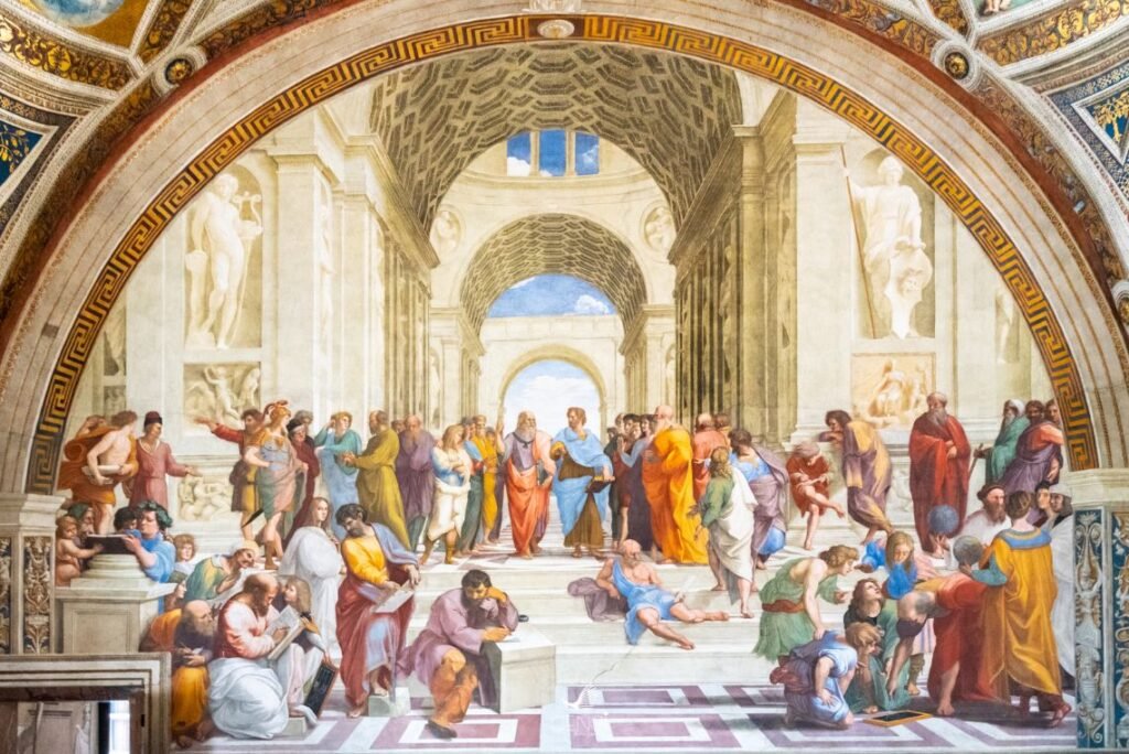 A escola de Atenas, de Raffaello Sanzio. 