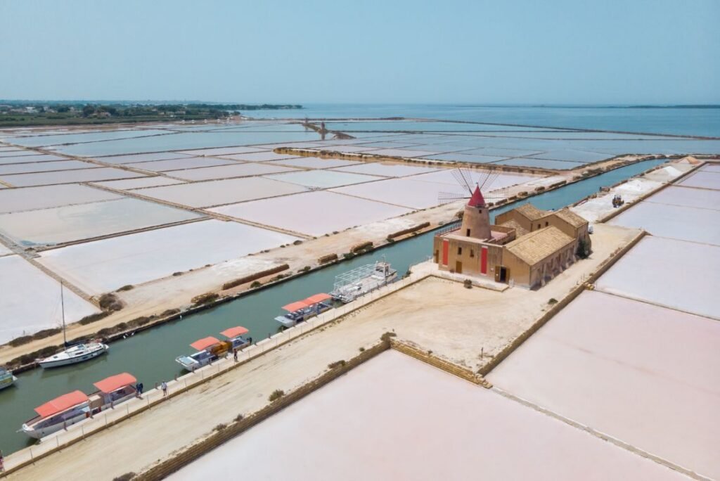 Salinas em Trapani, Sicília - Itália.
