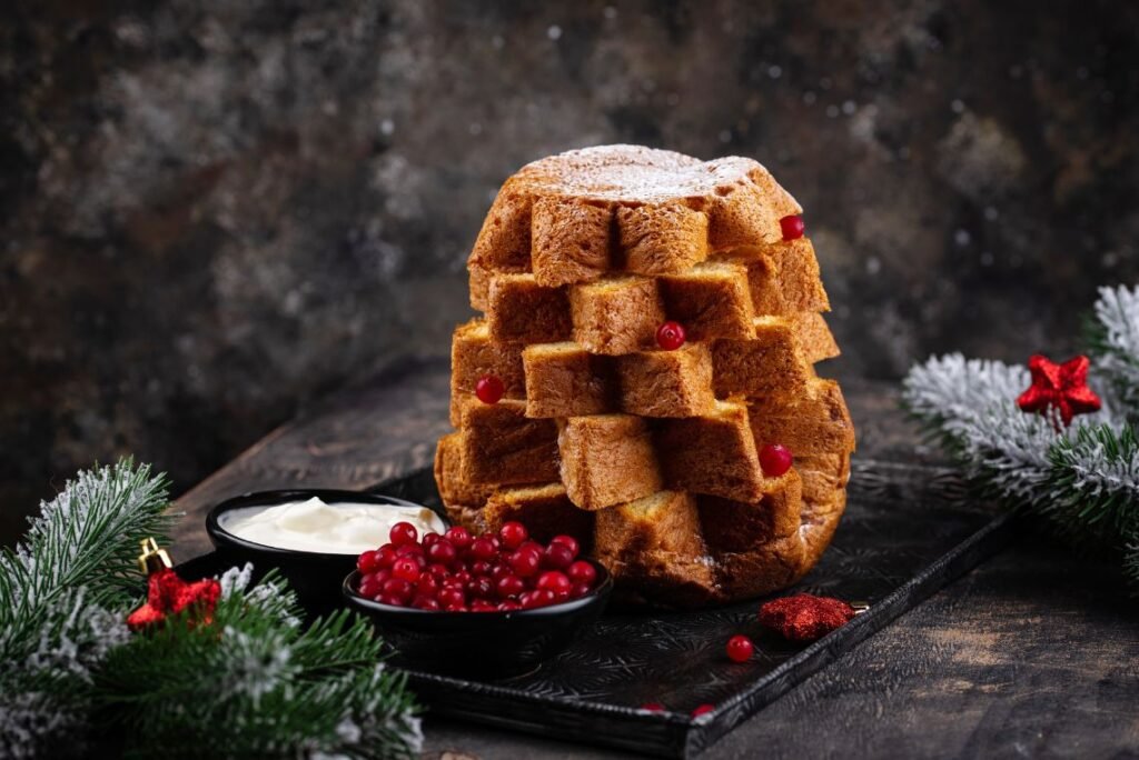 Natal na Itália. Tradicional pandoro italiano.